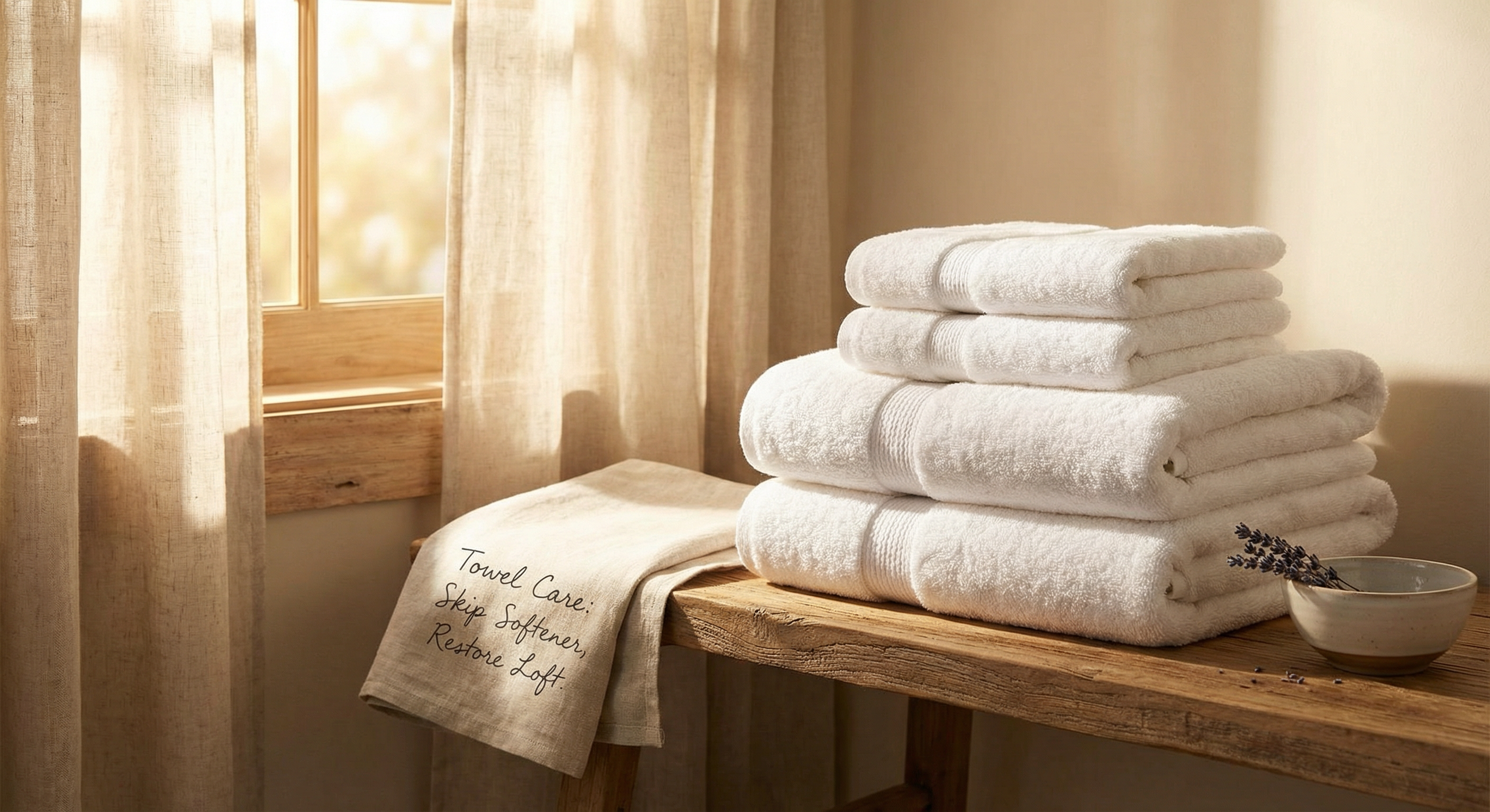 Plush fluffy towels stacked