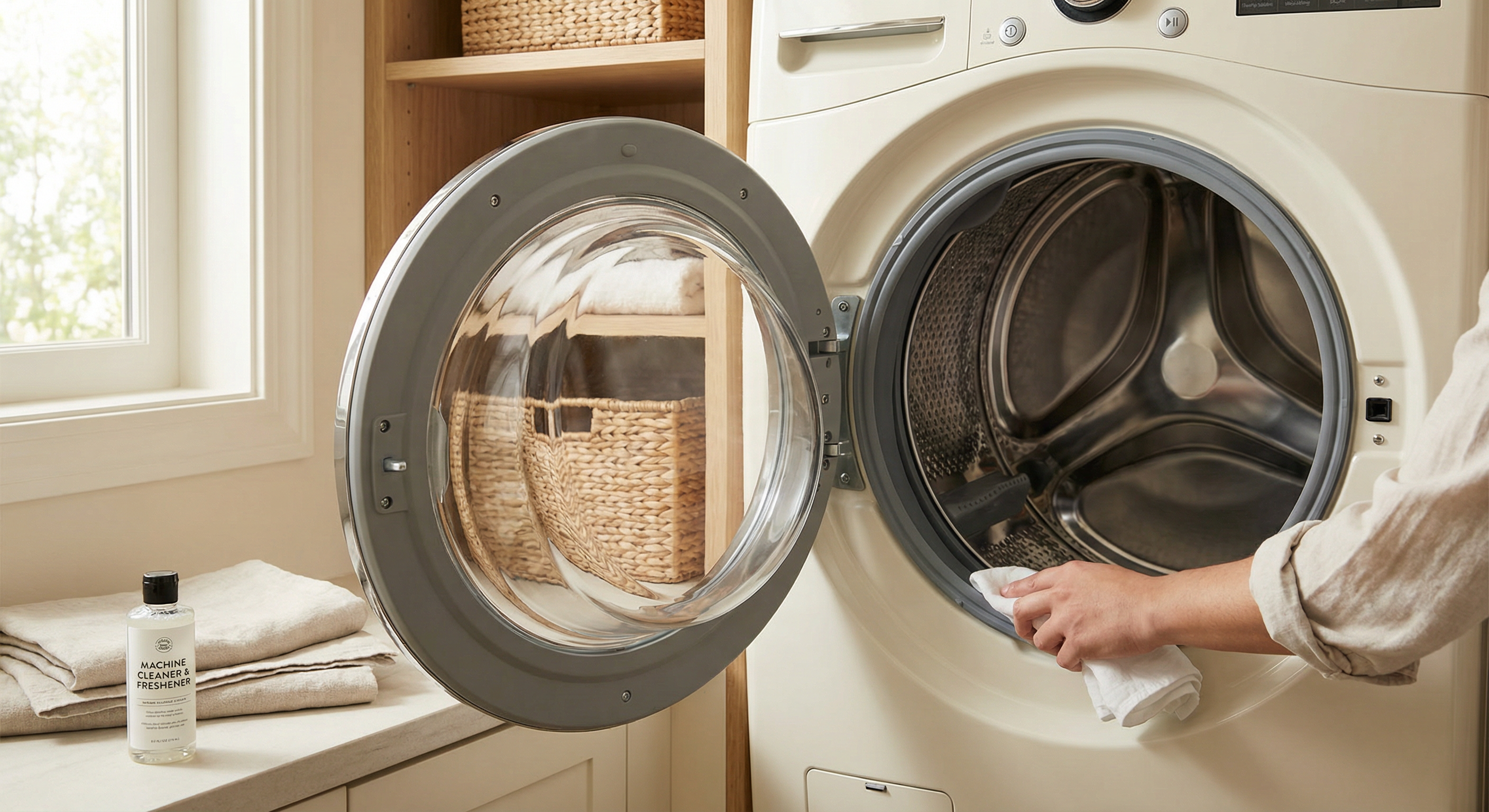 Clean washer gasket and drum